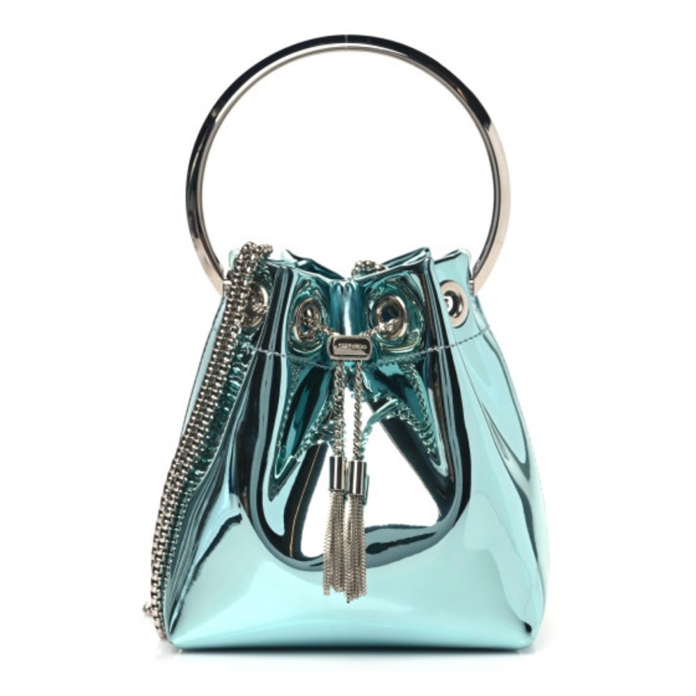 Jimmy Choo Metallic Patent Bon Bon Bag Malibu